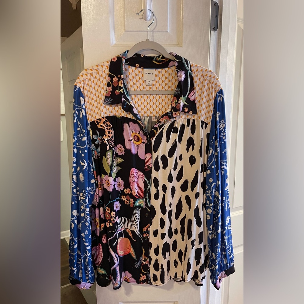 Anthropologie The Paz Button Down Shirt Size 2x